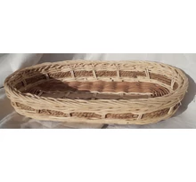 Ovális rattan kosár - barna csíkos Ovális rattan kosár - barna csíkos