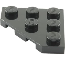 LEGO alaplap, ferde, 3 x 3, vágott sarokkal