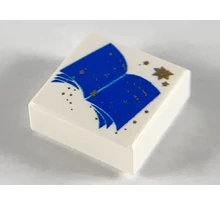 LEGO csempe 1 x 1, dekorált, nyitott könyv mintával LEGO csempe 1 x 1, dekorált, nyitott könyv mintával