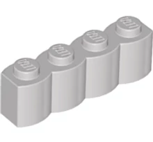 LEGO kocka, módosított, 1 x 4, íves oldallal