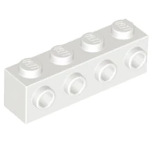 LEGO kocka, módosított, 1 x 4, 4 csatlakozóval az oldalán