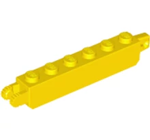 LEGO zsanér kocka, 1 x 6, 1 és 2 függőleges karral a két végén LEGO zsanér kocka, 1 x 6, 1 és 2 függőleges karral a két végén