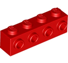 LEGO kocka, módosított, 1 x 4, 4 csatlakozóval az oldalán LEGO kocka, módosított, 1 x 4, 4 csatlakozóval az oldalán