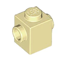 LEGO kocka, módosított, 1 x 1, 2 szemközti oldalán csatlakozókkal