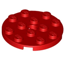 LEGO alaplap, kerek 4 x 4, lyukkal a közepén