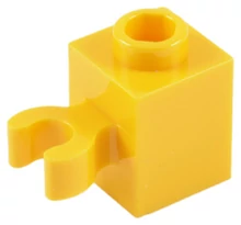 LEGO kocka, módosított, 1 x 1, vízszintes O csatlakozóval, típus 2