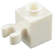 LEGO kocka, módosított, 1 x 1, vízszintes O csatlakozóval, típus 2