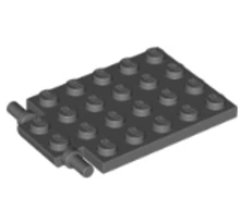 LEGO alaplap, módosított, 4 x 6, csapóajtó