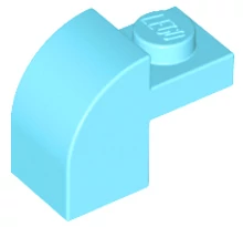 LEGO tető, 1 x 2 x 1 1/3, íves felső résszel
