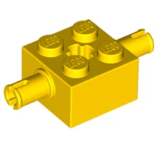 LEGO kocka módosított, 2 x 2, 2 keréktartó csatlakozóval