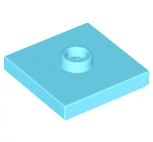 LEGO alaplap, módosított 2 x 2, csatlakozóval a tetején (jumper)