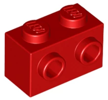 LEGO kocka, módosított, 1 x 2, 1 oldalán csatlakozókkal