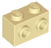 LEGO kocka, módosított, 1 x 2, 1 oldalán csatlakozókkal LEGO kocka, módosított, 1 x 2, 1 oldalán csatlakozókkal