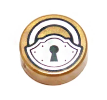 LEGO csempe, kerek, 1 X 1 lakat mintával LEGO csempe, kerek, 1 X 1 lakat mintával