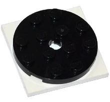 LEGO forgó alap, kerek, 4 x 4 x 2/3, fehér alapon, komplett LEGO forgó alap, kerek, 4 x 4 x 2/3, fehér alapon, komplett