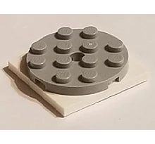 LEGO forgó alap, kerek, 4 x 4 x 2/3, fehér alapon, komplett LEGO forgó alap, kerek, 4 x 4 x 2/3, fehér alapon, komplett