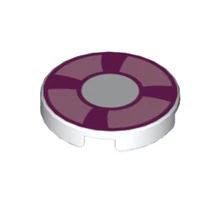 LEGO csempe kerek, 2 x 2, dekorált, mentő öv