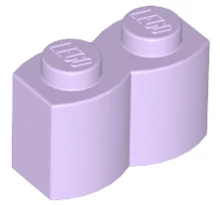 LEGO kocka, módosított, 1 x 2, íves oldallal