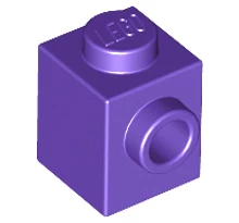 LEGO kocka, módosított, 1 x 1, oldalán 1 csatlakozóval