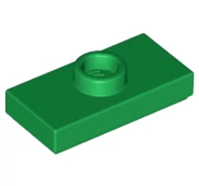 LEGO alaplap, módosított 1 x 2, csatlakozóval a tetején, típus 1 (jumper)