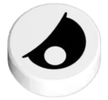 LEGO kerek csempe 1 x 1 félig csukott szem mintával LEGO kerek csempe 1 x 1 félig csukott szem mintával