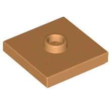 LEGO alaplap, módosított 2 x 2, csatlakozóval a tetején (jumper)
