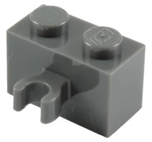 LEGO kocka, módosított, 1 x 2, vízszintes O csatlakozóval