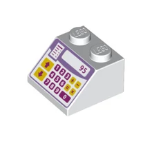 LEGO lejtő 2 x 2, dekorált, pénztárgép mintával LEGO lejtő 2 x 2, dekorált, pénztárgép mintával