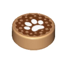 LEGO csempe kerek, 1 x 1, dekorált, tappancs mintával LEGO csempe kerek, 1 x 1, dekorált, tappancs mintával