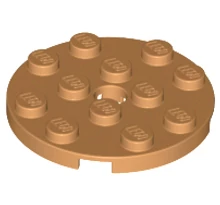 LEGO alaplap, kerek 4 x 4, lyukkal a közepén