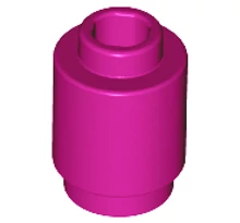 LEGO kocka, henger 1 x 1, tetején nyílással