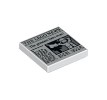 LEGO csempe 2 x 2, dekorált, újság mintával 2 LEGO csempe 2 x 2, dekorált, újság mintával 2