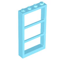 LEGO ablak keret, 1 x 4 x 6, 3 panellel