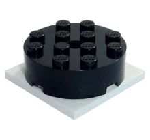 LEGO forgó alap, kerek, 4 x 4 x 1 1/3, fehér alapon, komplett