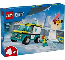 Mentőautó és snowboardos