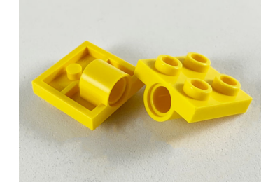 LEGO alaplap módosított, 2 x 2, alul csatlakozó lyukkal, típus 2