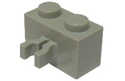 LEGO kocka, módosított, 1 x 2, vízszintes nyitott U csatlakozóval