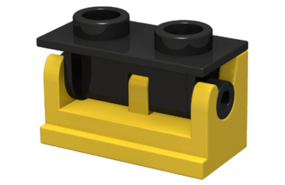 LEGO zsanér 1 x 2 alap és fekete felsőrész (komplett)