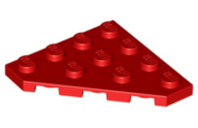 LEGO alaplap, ferde, 4 x 4, vágott sarokkal