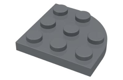 LEGO alaplap, kerek sarok 3 x 3, íves