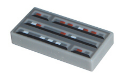 LEGO csempe 1 X 2, dekorált, SW számítógép