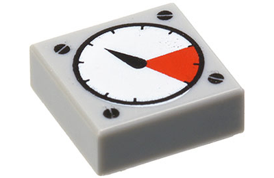 LEGO csempe 1 x 1, dekorált, mérőműszer