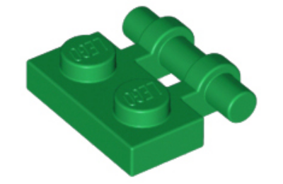 LEGO alaplap, módosított, 1 x 2 fogantyúval oldalán szabad végekkel