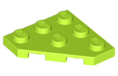 LEGO alaplap, ferde, 3 x 3, vágott sarokkal