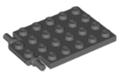 LEGO alaplap, módosított, 4 x 6, csapóajtó
