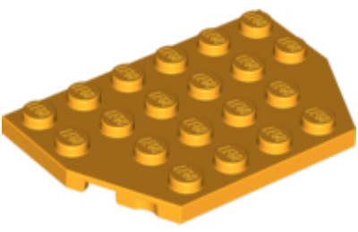 LEGO alaplap, ferde, 4 x 6, vágott sarokkal