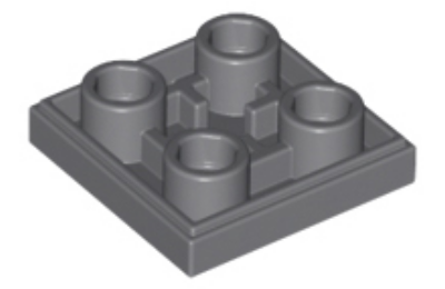 LEGO csempe, módosított, 2 x 2 inverz