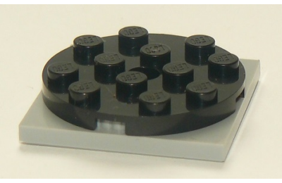 LEGO forgó alap, kerek, 4 x 4 x 2/3, világos kékes szürke alapon, komplett