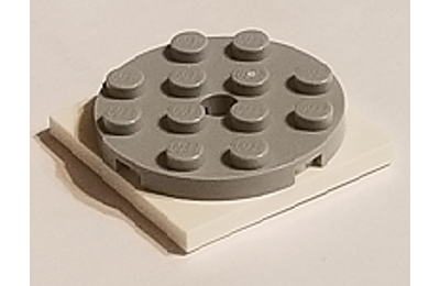LEGO forgó alap, kerek, 4 x 4 x 2/3, fehér alapon, komplett