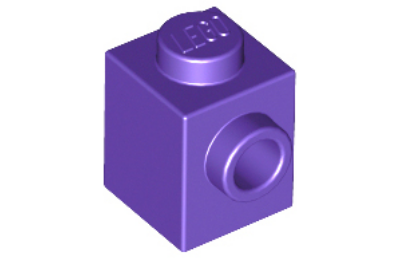 LEGO kocka, módosított, 1 x 1, oldalán 1 csatlakozóval